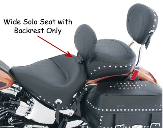 Picture of WIDE SOLO SEAT WITH DRIVER BACKREST (SOLD SEPARATE) & REAR SEAT (SOLD SEPARATE)  FOR SOFTAIL