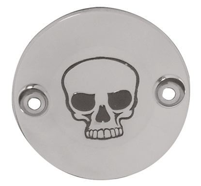 Picture of TIMER COVER FOR #66720,#66721 USE ON M8 GEAR CASE 2017/L* CHR. SKULL COVER RPL. 25600042