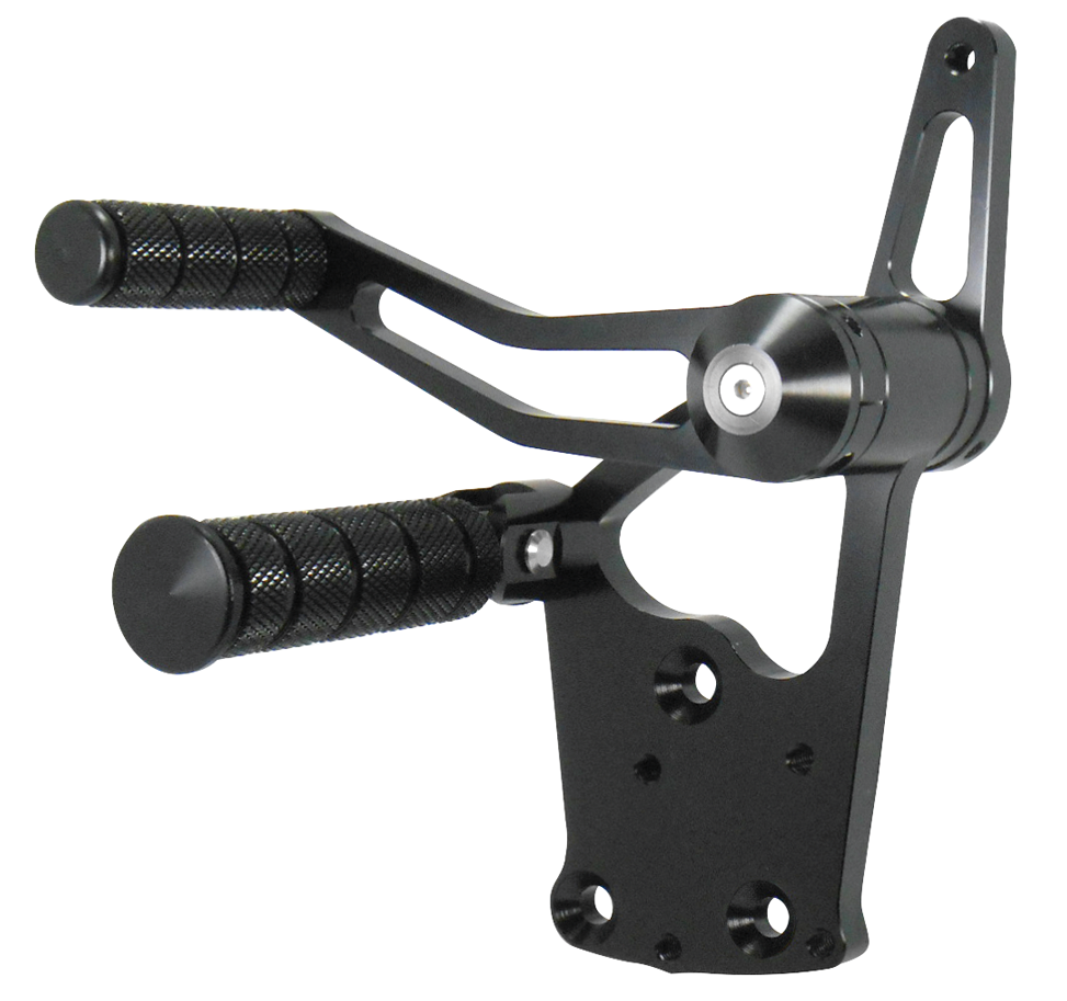 MIDUSA Motorcycle Parts. FORWARD CONTROLS, BLACK BILLET USE ON 2000/