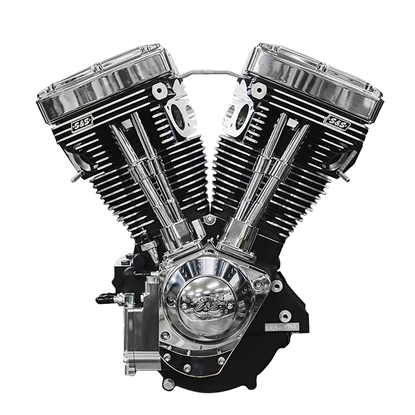 Picture of V124 BLACK CHROME AND BLACK LONG BLOCK ENGINE FOR HD MODELS WITH EVOLUTION ENGINES