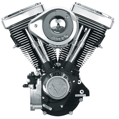 Picture of V80 LONG BLOCK ENGINE FOR EVOLUTION BIG TWINS - WRINKLE BLACK