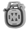 Picture of GRAY 4 PIN FEMALE HOUSING UW MOLEX PIN TYPE WIRE END HD 72444-07GY, NM-33472-4002