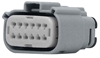 Picture of GRAY 12 PIN FEMALE HOUSING UW MOLEX PIN TYPE WIRE END HD 72489-07GY, NM-33472-1202