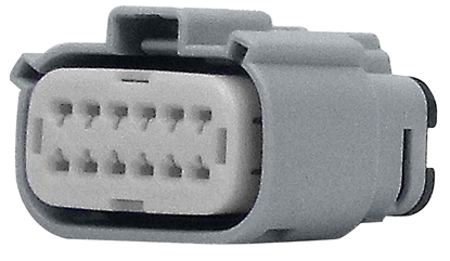 Picture of GRAY 12 PIN FEMALE HOUSING UW MOLEX PIN TYPE WIRE END HD 72489-07GY, NM-33472-1202
