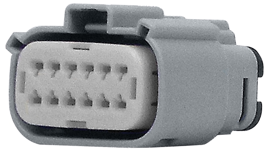 Picture of GRAY 12 PIN FEMALE HOUSING UW MOLEX PIN TYPE WIRE END HD 72489-07GY, NM-33472-1202