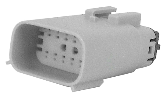 Picture of GRAY 12 PIN MALE HOUSING UW MOLEX PIN TYPE WIRE END HD 72490-07GY, NM-33482-1202