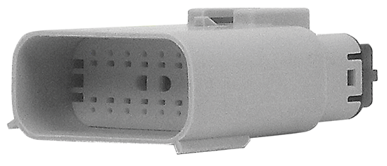 Picture of GRAY 16 PIN MALE HOUSING UW MOLEX PIN TYPE WIRE END HD 72492-07GY, NM-33482-1602
