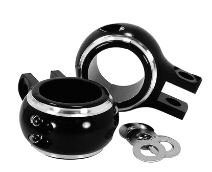 Picture of PHANTOM HIGHWAY BAR PEG CLAMPS FITS 33MM CRASH BARS BLACK CONTRAST CUT BILLET,34MM