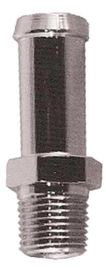 Picture of OIL/FUEL FITTING 1/8" MALE NPT TO 5/16" STRAIGHT HOSE NIPPLE CHROME PLATED MFG #2025