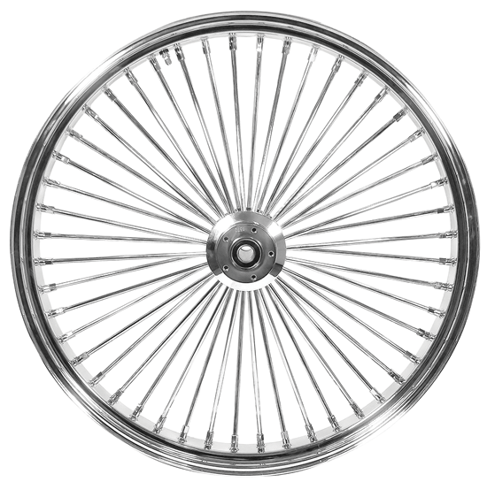 Picture of FAT SPOKE WHEEL,CHROME 30" X 4.00",FRONT,DUAL DISC 1" SEALED BEARINGS